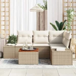 vidaXL Σετ Σαλονιού Κήπου 5 pcs Beige, λευκό 55 x 55 x 37 εκ