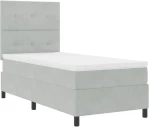 κρεβάτι Box Spring vidaXL με στρώμα Ανοιχτό γκρι 80x200 εκ. Βελούδο