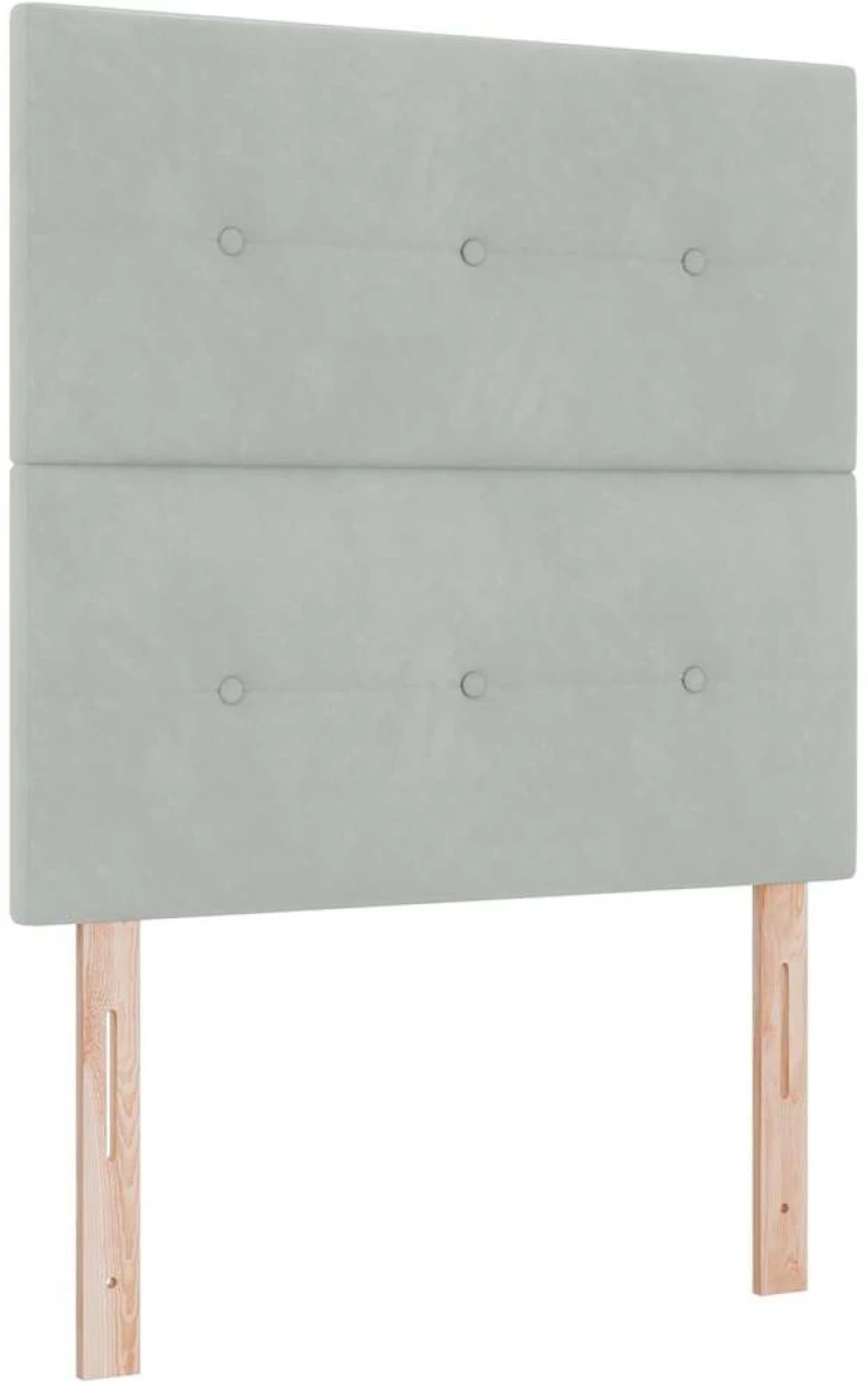 κρεβάτι Box Spring vidaXL με στρώμα Ανοιχτό γκρι 80x200 εκ. Βελούδο
