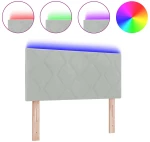 vidaXL LED Κεφαλάρι Σχεδίασης Διαμαντιών Ελαφρύ Γκρι 100 cm