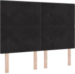 vidaXL LED Κεφαλάρι Μαύρο 80 εκ Βελούδο