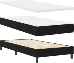 vidaXL Κρεβάτι με ελατήριο και στρώμα Μαύρο 80x200 εκ. Ύφασμα