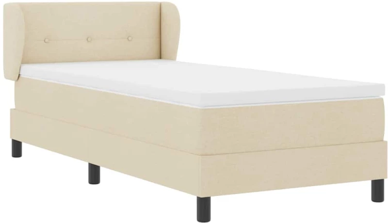 κρεβάτι box spring vidaXL με στρώμα κρεμ 90x190 εκ υφασμα