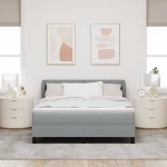 Κρεβάτι Box Spring με Στρώμα vidaXL Γκρι Ανοιχτό 140x190 εκ Υφασμάτινο