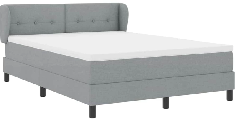 Κρεβάτι Box Spring με Στρώμα vidaXL Γκρι Ανοιχτό 140x190 εκ Υφασμάτινο