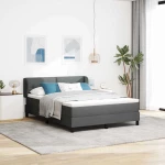 Βox Spring Κρεβάτι με Ματress Σκούρο Γκρι 140x190 εκ. Υφασμα