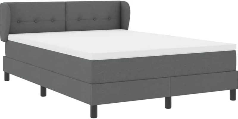 Βox Spring Κρεβάτι με Ματress Σκούρο Γκρι 140x190 εκ. Υφασμα