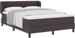 vidaXL Κρεβάτι Box Spring με Στρώμα Σκούρο Καφέ 140x190 εκ Υφάσματα