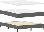 vidaXL Κρεβάτι Box Spring με Στρώμα Γκρι 160x200 εκ Υφασμάτινο