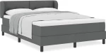 vidaXL Κρεβάτι Box Spring με Στρώμα Γκρι 160x200 εκ Υφασμάτινο