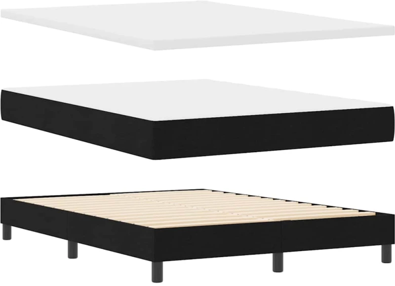 vidaXL Κρεβάτι με Στρώμα Μαύρο 160x200 εκ Υφασμάτινο