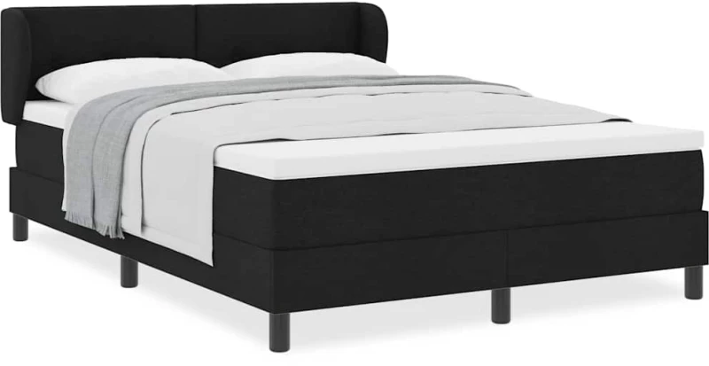 vidaXL Κρεβάτι με Στρώμα Μαύρο 160x200 εκ Υφασμάτινο