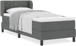 κρεβάτι Box Spring με στρώμα vidaXL σκούρο γκρι 80x200 εκ. υφάσματος