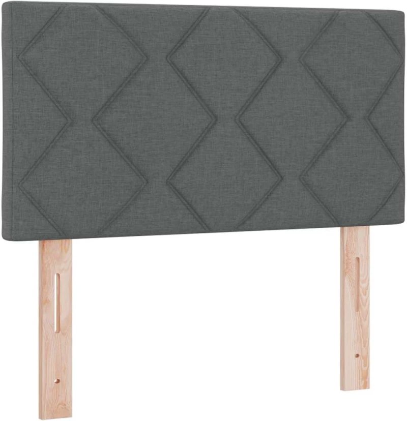 κρεβάτι Box Spring με στρώμα vidaXL σκούρο γκρι 80x200 εκ. υφάσματος