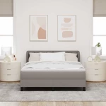 vidaXL Κρεβάτι με Στρώμα Ταπέ Μπεζ 160x200 εκ Υφάσματος