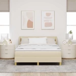 vidaXL Κρεβάτι με Σπαστό Στρώμα Κρεμ 140x200 εκ Υφάσματος