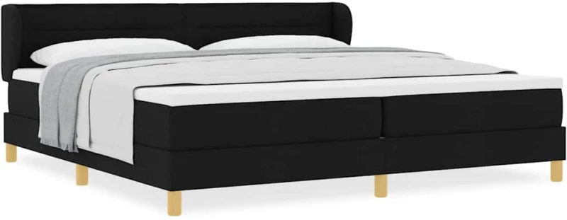 Κρεβάτι Box Spring με Στρώμα vidaXL Μαύρο 200x200 εκ. Ύφασμα