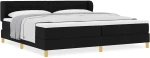 Κρεβάτι Box Spring με Στρώμα vidaXL Μαύρο 200x200 εκ. Ύφασμα