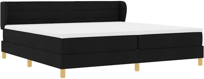 Κρεβάτι Box Spring με Στρώμα vidaXL Μαύρο 200x200 εκ. Ύφασμα