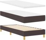 vidaXL Κρεβάτι Box Spring με Στρώμα - Σκούρο Καφέ, 80x200 εκ., Ύφασμα