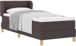vidaXL Κρεβάτι Box Spring με Στρώμα - Σκούρο Καφέ, 80x200 εκ., Ύφασμα