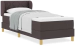 vidaXL Κρεβάτι Box Spring με Στρώμα - Σκούρο Καφέ, 80x200 εκ., Ύφασμα