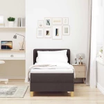 vidaXL Κρεβάτι Box Spring με Στρώμα - Σκούρο Καφέ, 80x200 εκ., Ύφασμα