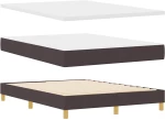 vidaXL Κρεβάτι με Στρώμα Σκούρο Καφέ 140x200 cm Υφάσματα