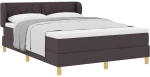 vidaXL Κρεβάτι με Στρώμα Σκούρο Καφέ 140x200 cm Υφάσματα