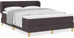 vidaXL Κρεβάτι με Στρώμα Σκούρο Καφέ 140x200 cm Υφάσματα