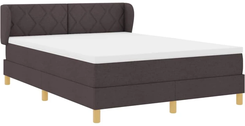 vidaXL Κρεβάτι με Στρώμα Σκούρο Καφέ 140x200 cm Υφάσματα