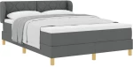 vidaXL Κρεβάτι Box Spring με Στρώμα - Σκούρο Γκρι, 160x200 εκ. Υφάσμα