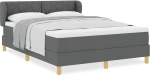 vidaXL Κρεβάτι Box Spring με Στρώμα - Σκούρο Γκρι, 160x200 εκ. Υφάσμα