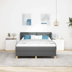 vidaXL Κρεβάτι Box Spring με Στρώμα - Σκούρο Γκρι, 160x200 εκ. Υφάσμα