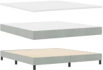 Κρεβάτι Box Spring με Στρώμα vidaXL Γκρι ανοιχτό 180x200 εκ. Βελούδο