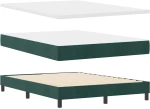κρεβάτι box spring vidaXL με στρώμα - Σκούρο Πράσινο, 160x200 εκ, Βελούδο