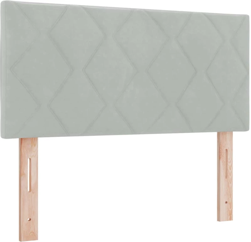 κρεβάτι Box Spring με στρώμα vidaXL ανοιχτό γκρι 90x200 εκ. Βελούδο