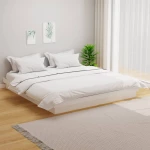 vidaXL Πλαίσιο Κρεβατιού Λευκό 180 x 200 εκ. Μασίφ Ξύλο Super King