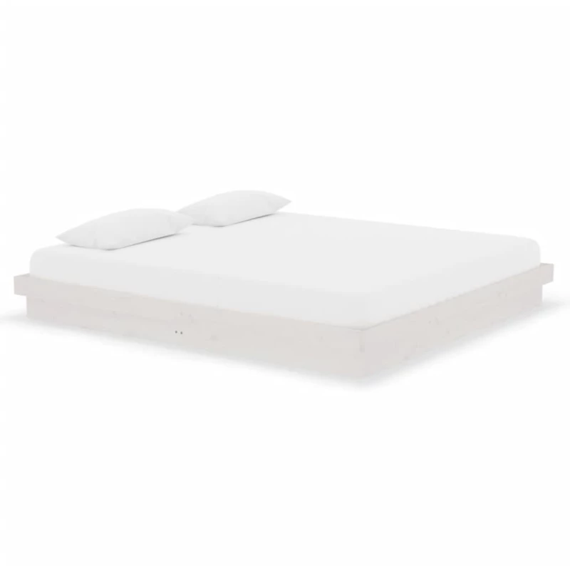 vidaXL Πλαίσιο Κρεβατιού Λευκό 180 x 200 εκ. Μασίφ Ξύλο Super King