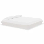 vidaXL Πλαίσιο Κρεβατιού Λευκό 180 x 200 εκ. Μασίφ Ξύλο Super King