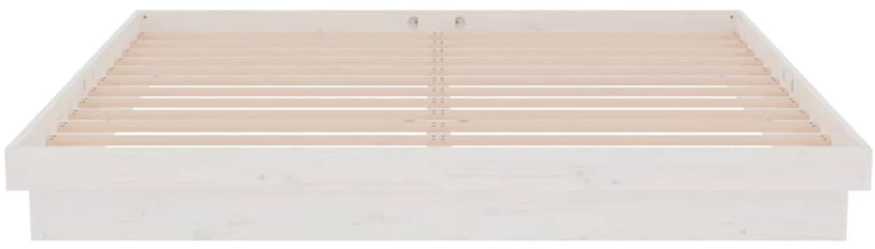vidaXL Πλαίσιο Κρεβατιού Λευκό 180 x 200 εκ. Μασίφ Ξύλο Super King