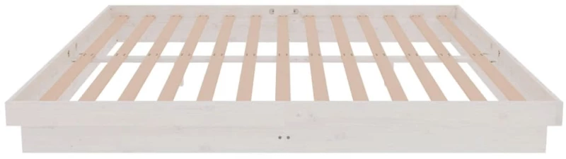 vidaXL Πλαίσιο Κρεβατιού Λευκό 180 x 200 εκ. Μασίφ Ξύλο Super King