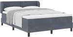 κρεβάτι Box Spring με στρώμα vidaXL Σκούρο Γκρι 140x200 εκ. Βελούδο