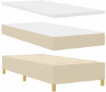 vidaXL Κρεβάτι Box Spring με Στρώμα σε Κρεμ, 100x200 cm, Υφασμάτινο
