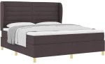 vidaXL Κρεβάτι Box Spring με Στρώμα Σκούρο Καφέ 180x200 εκ. Ύφασμα