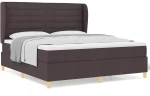 vidaXL Κρεβάτι Box Spring με Στρώμα Σκούρο Καφέ 180x200 εκ. Ύφασμα