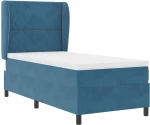 vidaXL Κρεβάτι με ελατήρια και στρώμα Μπλε 90x190 εκ, Βελούδο