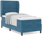 vidaXL Κρεβάτι με ελατήρια και στρώμα Μπλε 90x190 εκ, Βελούδο