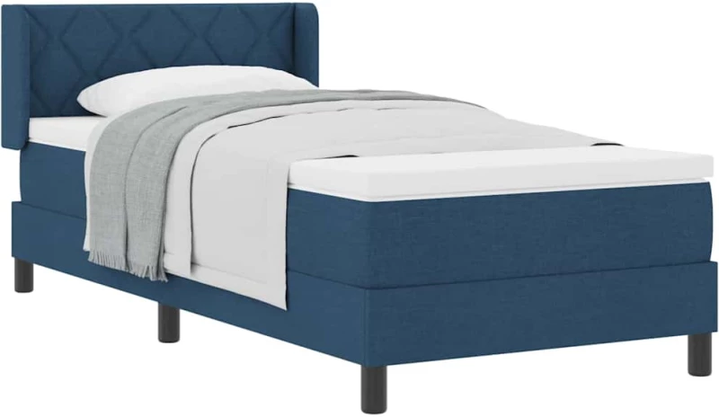 vidaXL Κρεβάτι Box Spring με Μάτισμα - Μπλε - 100 x 200 cm - Φάμπρικα