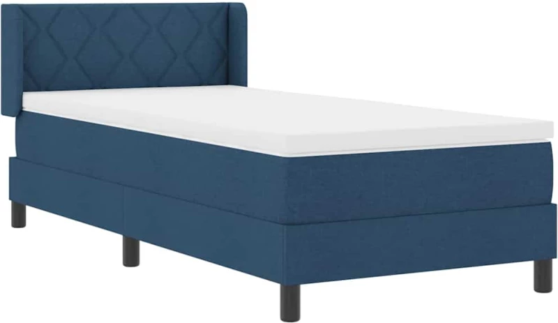 vidaXL Κρεβάτι Box Spring με Μάτισμα - Μπλε - 100 x 200 cm - Φάμπρικα